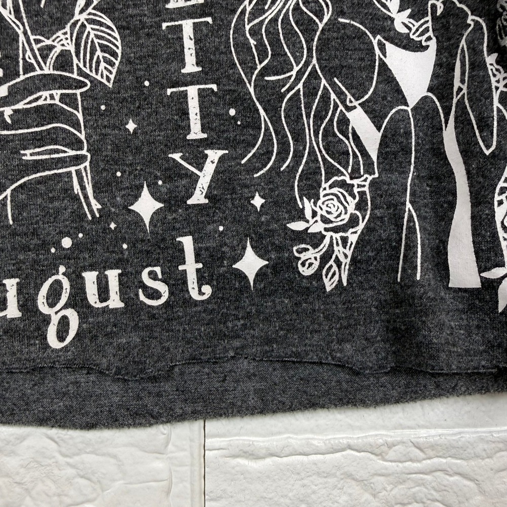 Taylor Swift Folklore Graphic Tee Women Size S Grey Crop Top Short Sleeve Shirt - Picture 5 of 7